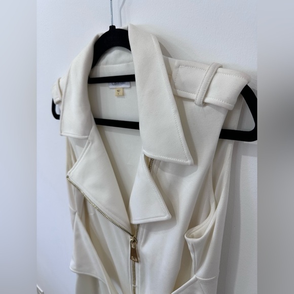 Calvin Klein Women's Cream Zip-Front Dress - Size 14 - Picture 4 of 15